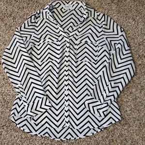 Express Black & White Portofino Blouse